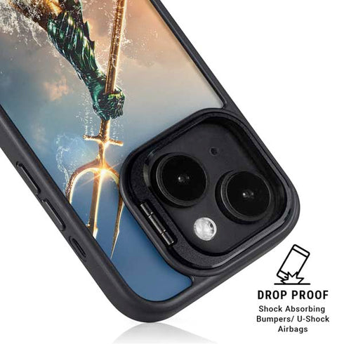 DC Comics Aquaman Movie Poster Trident iPhone 15 Kickstand Case